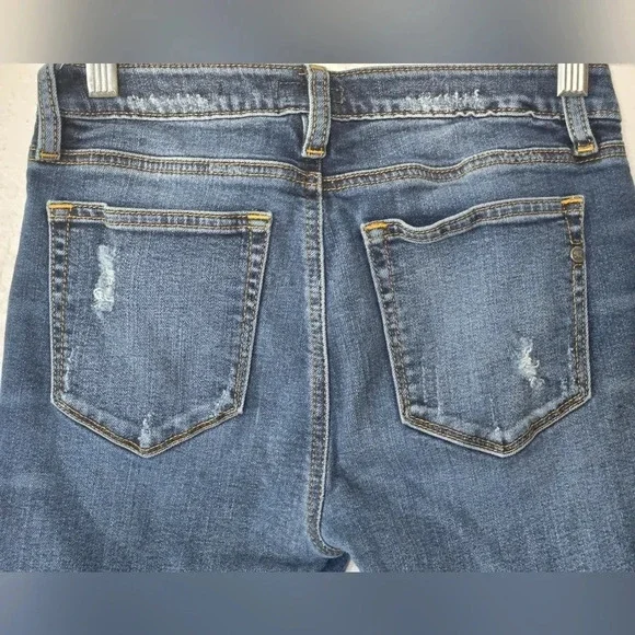 ♥️ Miss Me ♥️ | Embroidered Patch Floral Ankle Skinny Jeans Sz 26 - Picture 2 of 8